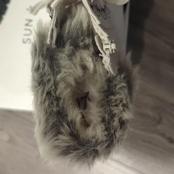 Boots by SUN and STONE Winter White ORLAAP Designed  w/Faux Fur