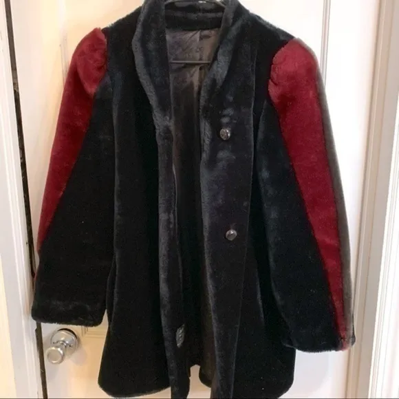 Borg vintage faux fur sleeve jacket