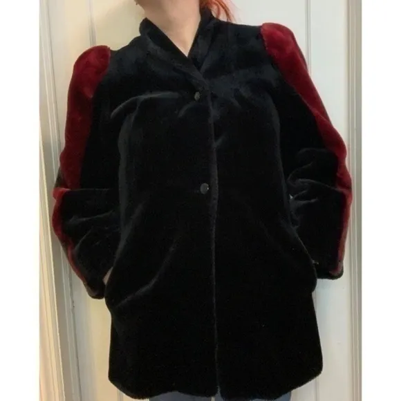 Borg vintage faux fur sleeve jacket