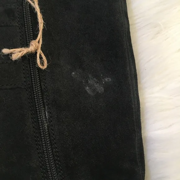 Born Black Suede Leather Buckle Boots