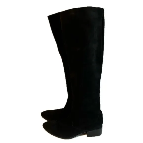 Born Crown black genuine leather suede tall boots size 6 classic minimalist fall