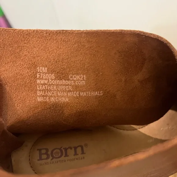 Born Iwa Brown Leather Comfortable Flat Sandals Women’s Size 10