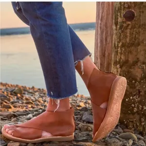 Born Iwa Brown Leather Comfortable Flat Sandals Women’s Size 10