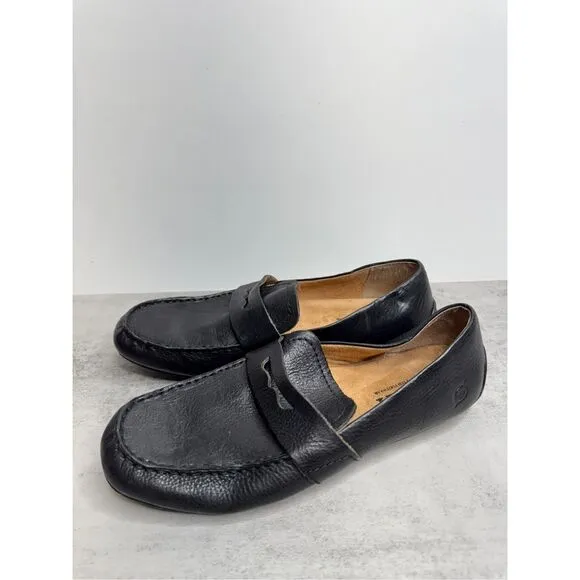 Born Loafers Size 6.5 Black Leather Driving Mocassim Slip On Melinda Shoes