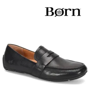 Born Loafers Size 6.5 Black Leather Driving Mocassim Slip On Melinda Shoes
