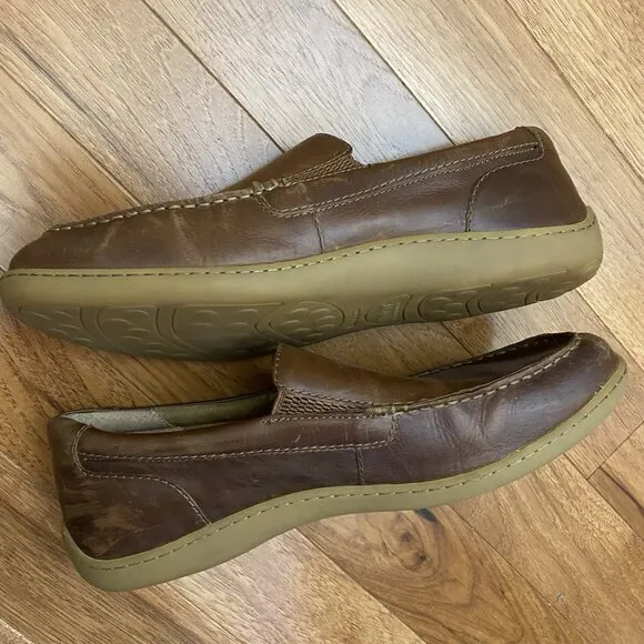 Born Men’s Brompton Brown Leather Slip-On Loafers Size 13M Driving Shoe