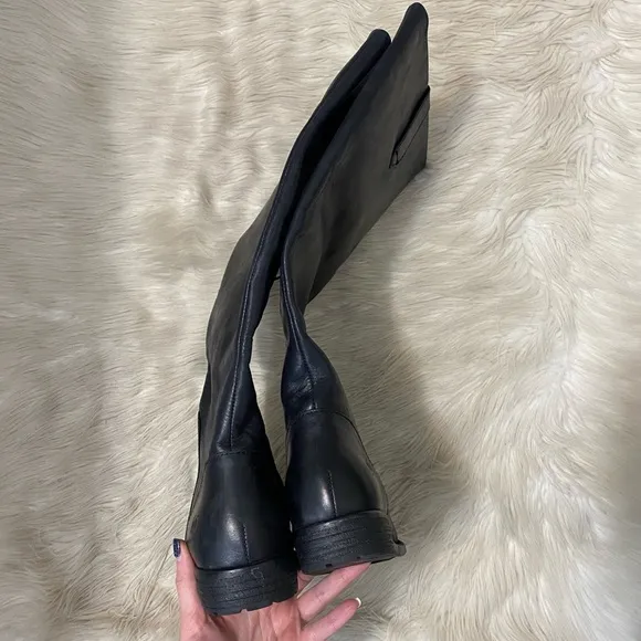 Born Shaunie Black Italian Leather Classic Tall Riding Boots Equestrian Boot