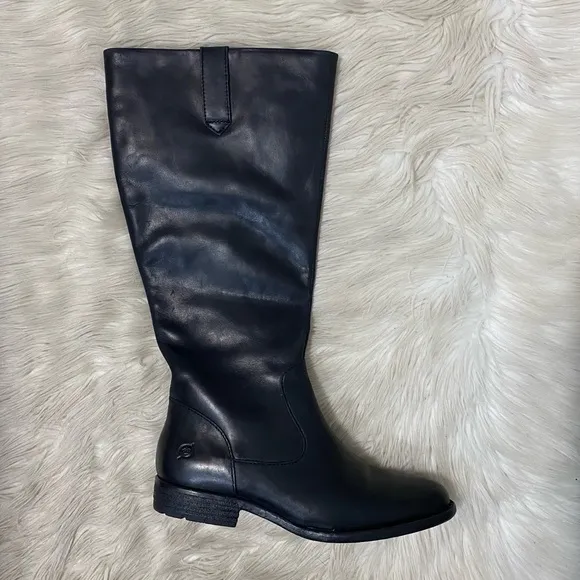 Born Shaunie Black Italian Leather Classic Tall Riding Boots Equestrian Boot
