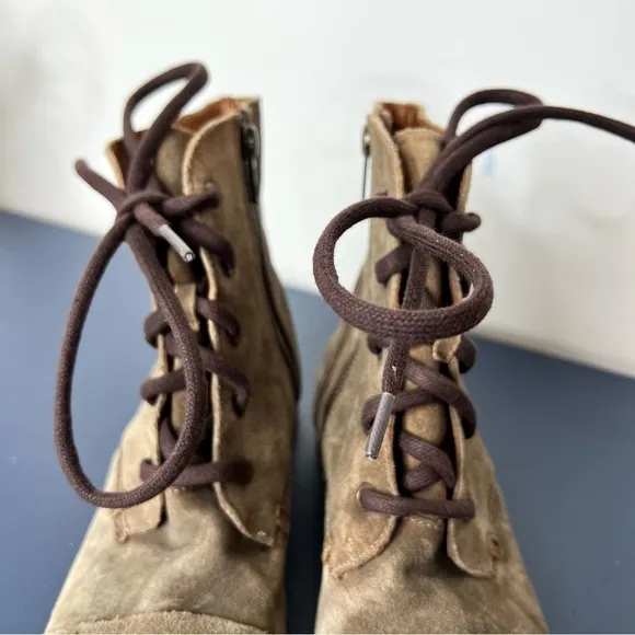 Born Women's Dunay Brown Distressed Suede High Top Lace Up Boot Size 6 Women’s