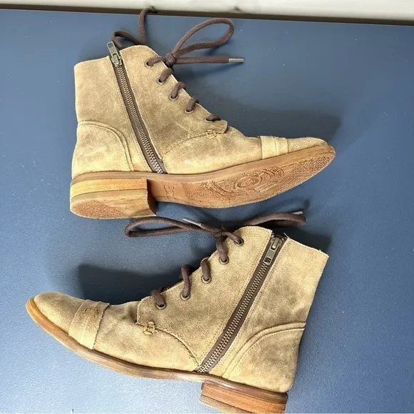 Born Women's Dunay Brown Distressed Suede High Top Lace Up Boot Size 6 Women’s