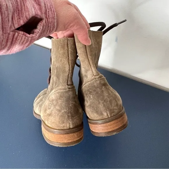 Born Women's Dunay Brown Distressed Suede High Top Lace Up Boot Size 6 Women’s