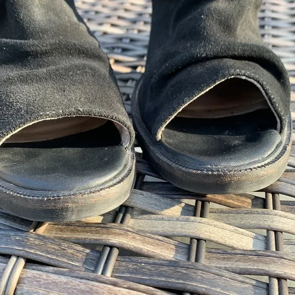 Bos. &amp; Co. Celine Leather/Suede Open-Toe Boot