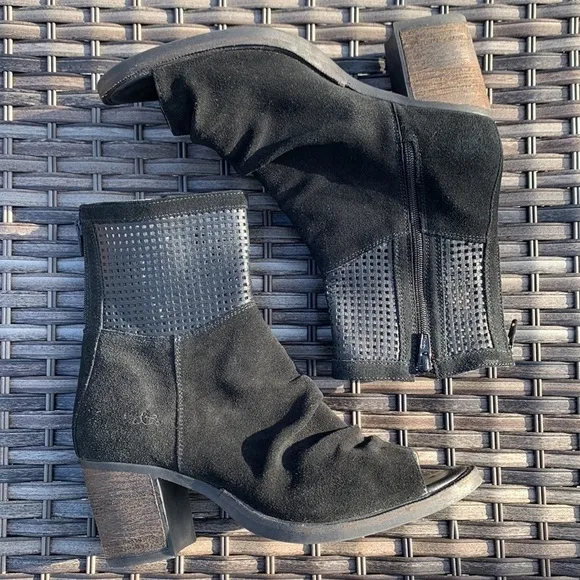 Bos. &amp; Co. Celine Leather/Suede Open-Toe Boot