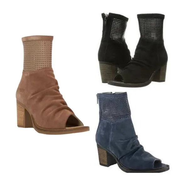 Bos. &amp; Co. Celine Leather/Suede Open-Toe Boot