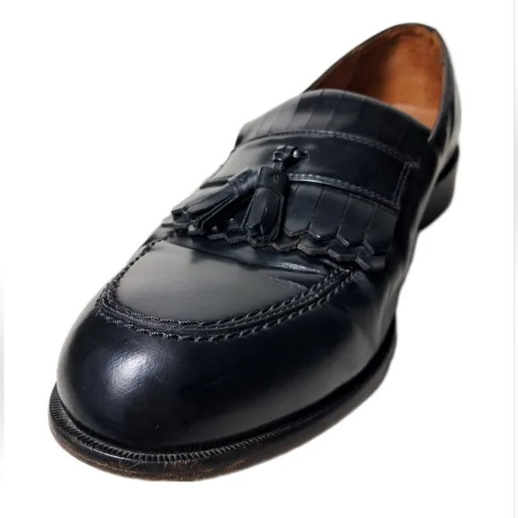 Bostonian Shoes Classics Mens Shoes Black Leather Tassled Loafers Dress Shoes 13