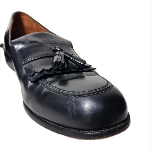 Bostonian Shoes Classics Mens Shoes Black Leather Tassled Loafers Dress Shoes 13