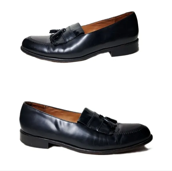 Bostonian Shoes Classics Mens Shoes Black Leather Tassled Loafers Dress Shoes 13