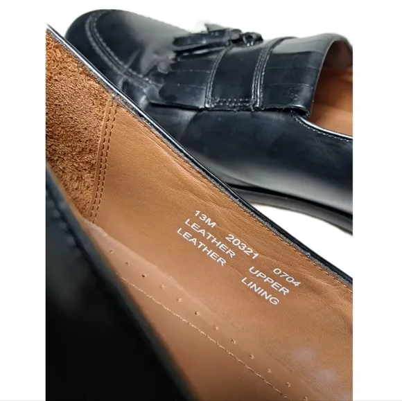 Bostonian Shoes Classics Mens Shoes Black Leather Tassled Loafers Dress Shoes 13