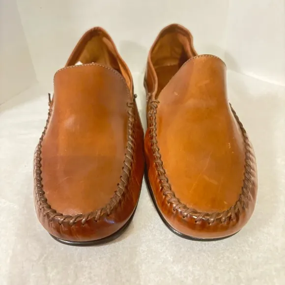 Brand New Men's CLIF Leather Brown Loafer Shoes Made in Italy Size 43 US Size 10