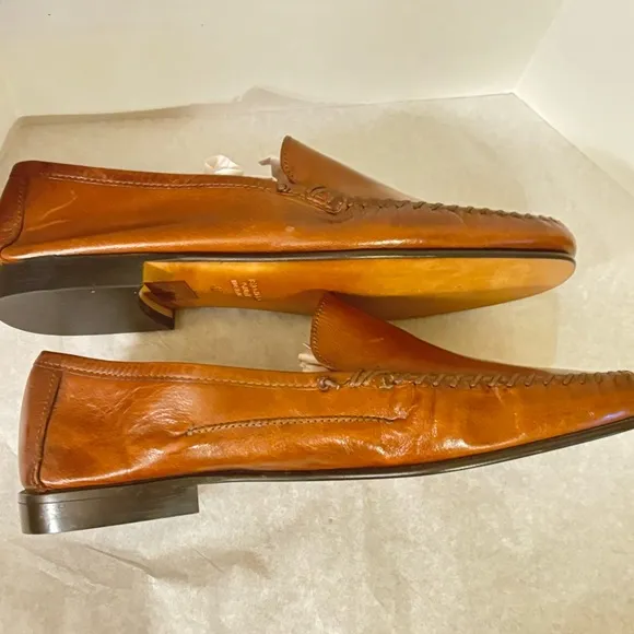 Brand New Men's CLIF Leather Brown Loafer Shoes Made in Italy Size 43 US Size 10
