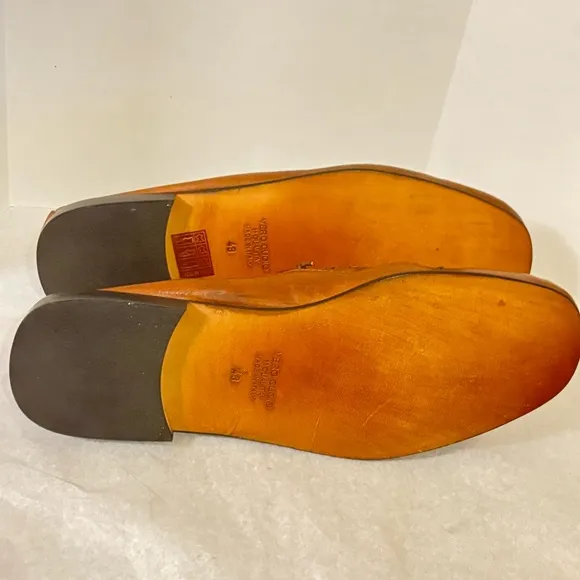 Brand New Men's CLIF Leather Brown Loafer Shoes Made in Italy Size 43 US Size 10