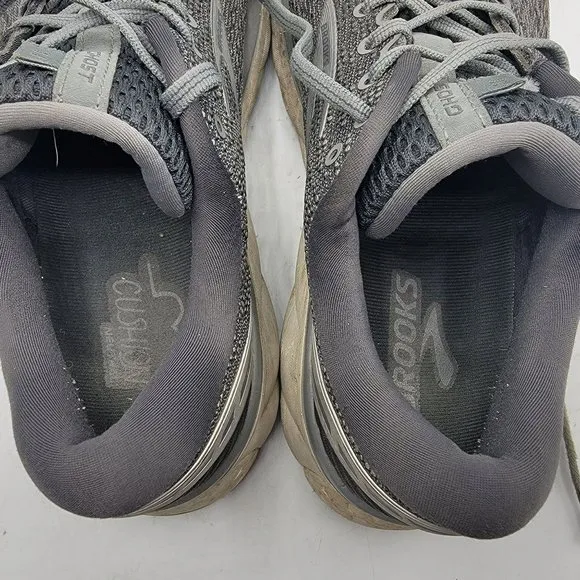 Brooks Ghost 11 Mens 9D Athletic Running Shoes Grey Low Top - 1102881D003