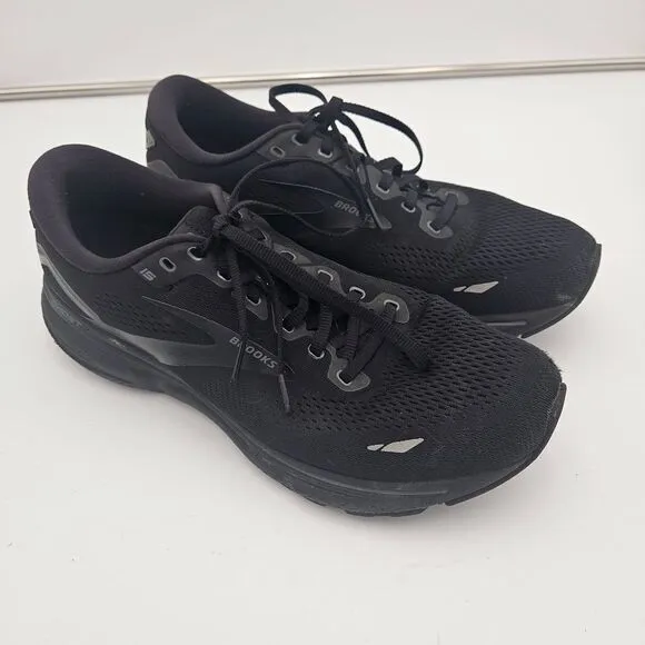 Brooks Ghost 15 Shoes Size 12 Black Athletic Running Sneakers Cushioned Sports