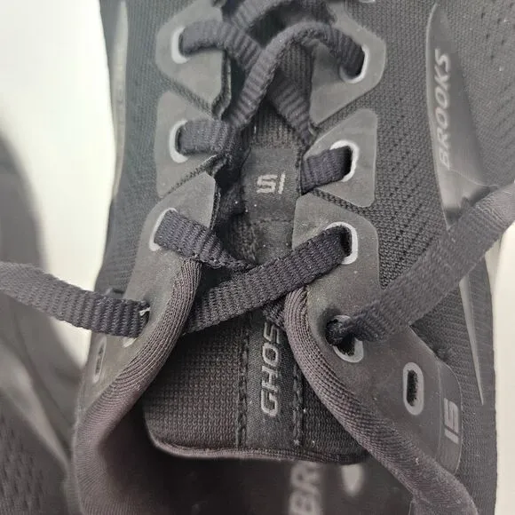 Brooks Ghost 15 Shoes Size 12 Black Athletic Running Sneakers Cushioned Sports