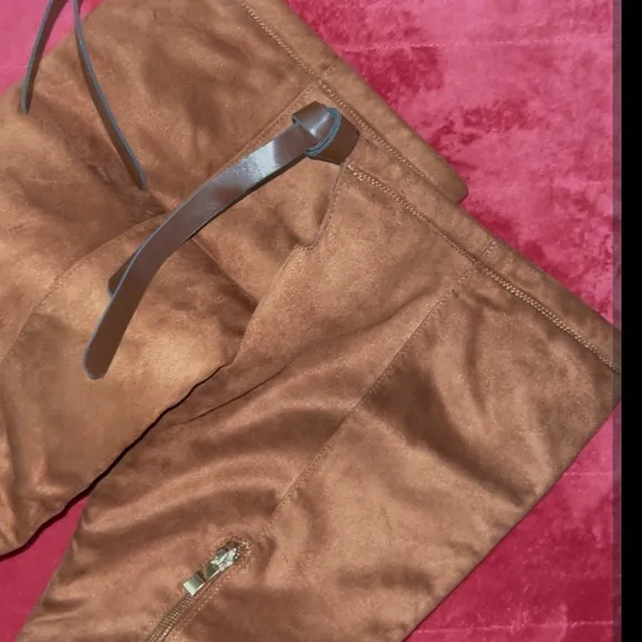 Brown Faux Suede Knee High Boots.  Size 11.  Brand new.