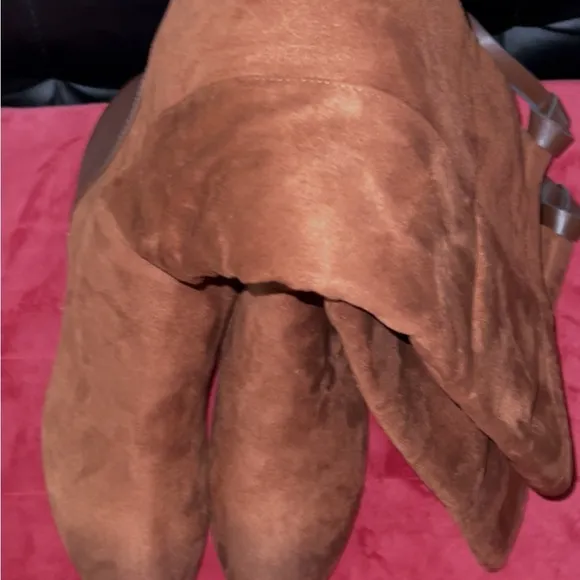 Brown Faux Suede Knee High Boots.  Size 11.  Brand new.