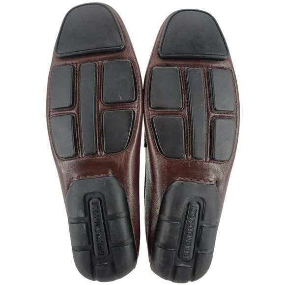 Bruno Magli Men's Size 11M Brown Leather Dress Shoes Loafers Made in Italy