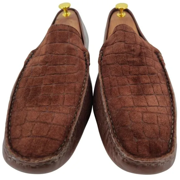 Bruno Magli Men's Size 11M Brown Leather Dress Shoes Loafers Made in Italy