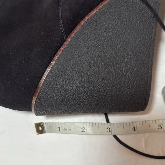 BUFFALO LONDON Black Fur-Lined Wedge Boots suede