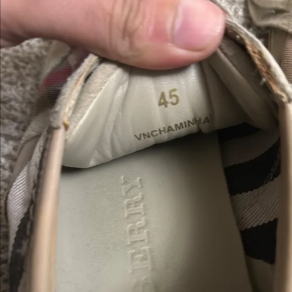 Burberry Beige Checkered Mens Sneakers