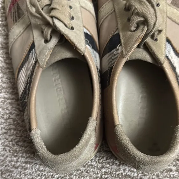 Burberry Beige Checkered Mens Sneakers