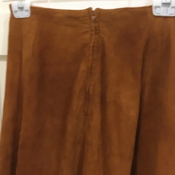 Burnt Sienna Suede Maxi A-Line Skirt