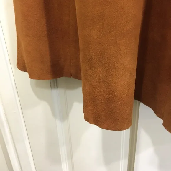 Burnt Sienna Suede Maxi A-Line Skirt