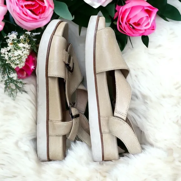 BUSSOLA Real Leather open toe sandals