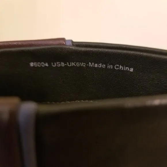 Cabi 8 BISSET Booties Two Tone Chunky Heels Plum Black Leather Boots