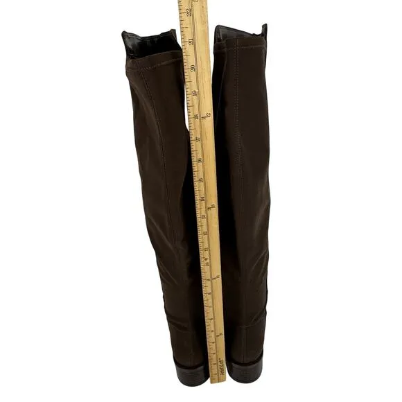 CALVIN KLEIN DEEDEE FAUX SUEDE OVER THE KNEE BOOTS IN MEDIUM BROWN NWOB SIZE 8M