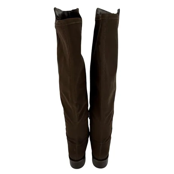 CALVIN KLEIN DEEDEE FAUX SUEDE OVER THE KNEE BOOTS IN MEDIUM BROWN NWOB SIZE 8M