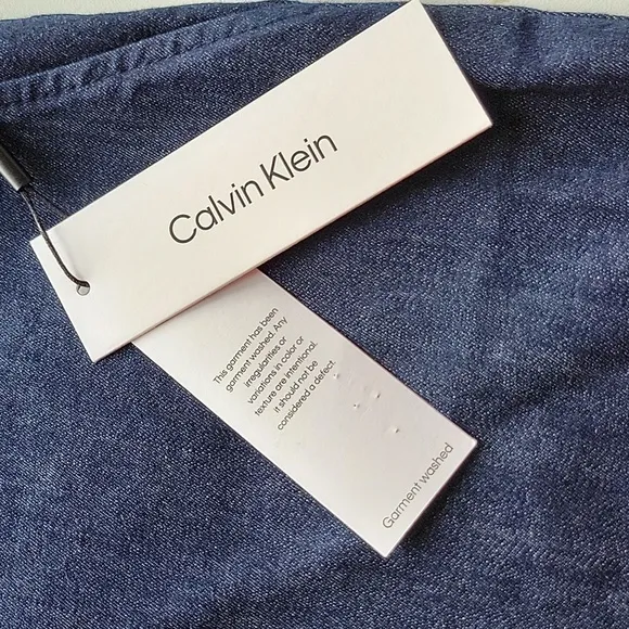Calvin Klein Denim Mini Skirt  Dark Wash Size 14 NWT