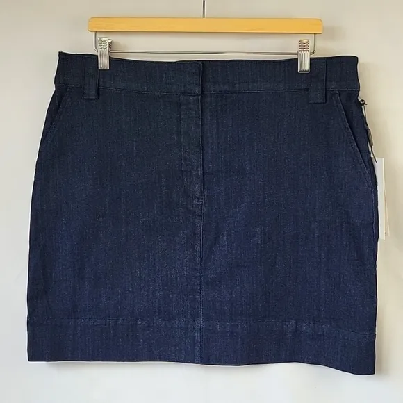 Calvin Klein Denim Mini Skirt  Dark Wash Size 14 NWT