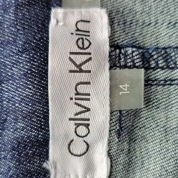 Calvin Klein Denim Mini Skirt  Dark Wash Size 14 NWT