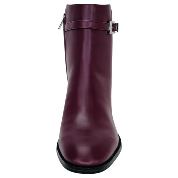 Calvin Klein Jallis2 Dark Red Faux Leather Ankle Boots Size 6M
