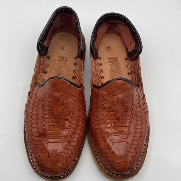 Calzado Ortega’s Men’s Spanish Huarache Leather Braided Slip On Sandals Size 5
