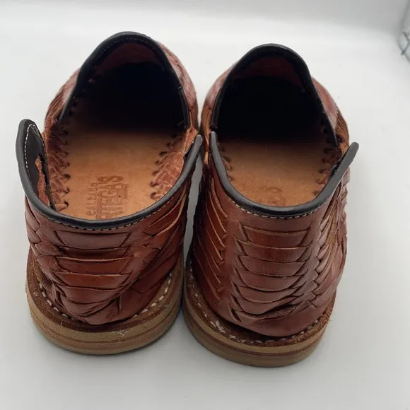 Calzado Ortega’s Men’s Spanish Huarache Leather Braided Slip On Sandals Size 5