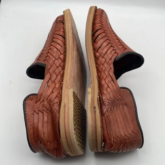 Calzado Ortega’s Men’s Spanish Huarache Leather Braided Slip On Sandals Size 5