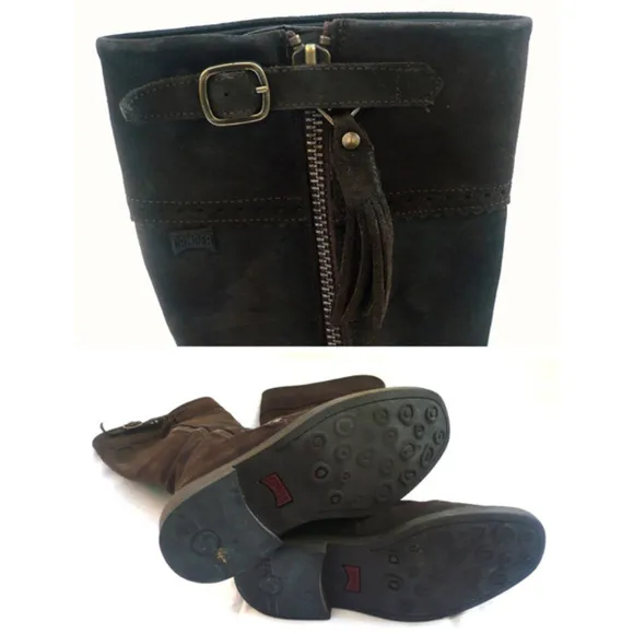 CAMPER Dark Brown Tall Suede Boots