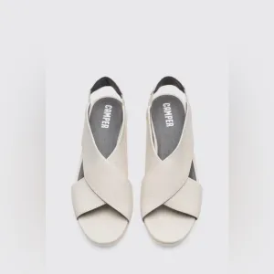 Camper Women's Cream Leather Balloon Sandals 38